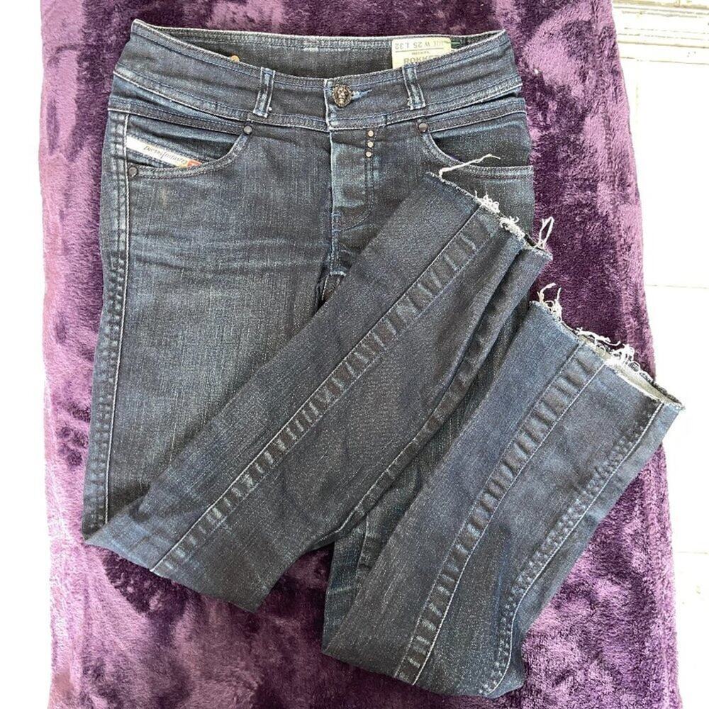 Diesel Rokket Jeans W25 Low Rise Y2K Dark Wash Made in Italy